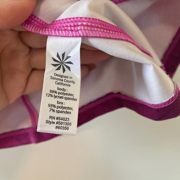 Athleta Harmonious Floral Workout Tank Top Pink Ombre W/ Shelf Bra Size XXS - Picture 4 of 7